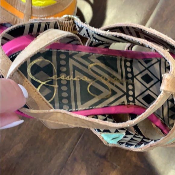 Jessica Simpson Colorful Platform Wedges - sz 9 - Picture 4 of 6